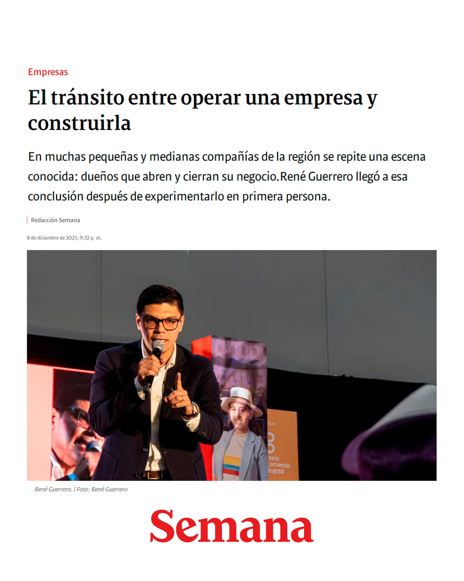 Artículo Semana sobre René Guerrero